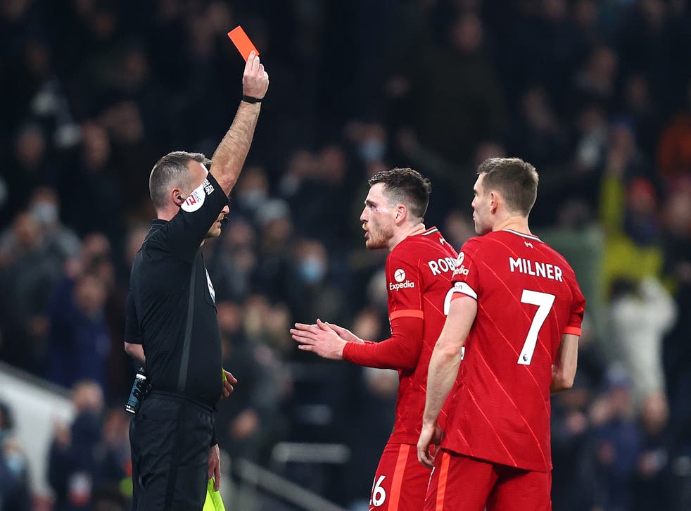 liverpool red card